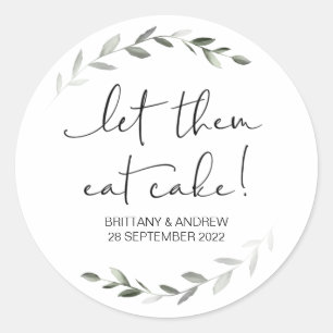 Sticker Rond Favori De Mariage De Gâteaux Laisser Les Manger Câ