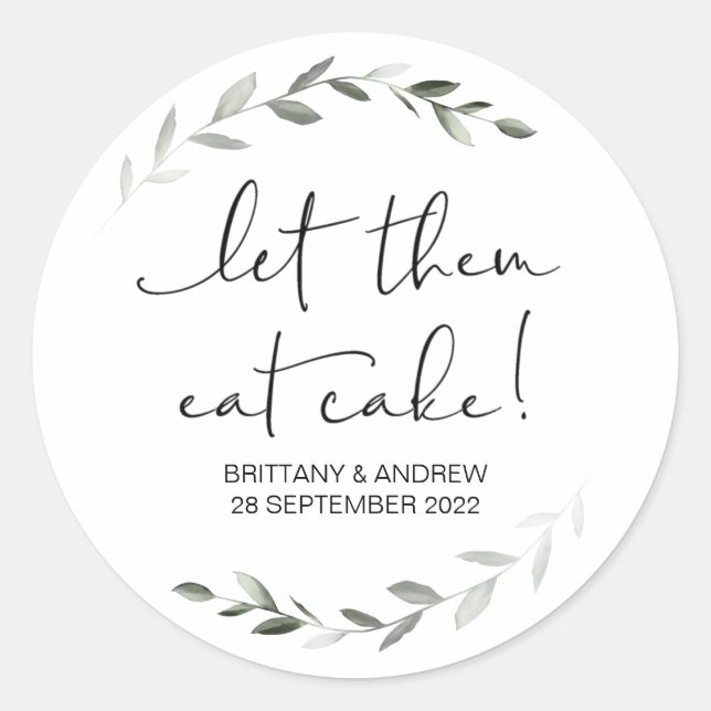 Sticker Rond Favori De Mariage De Gâteaux Laisser Les Manger Câ (Devant)