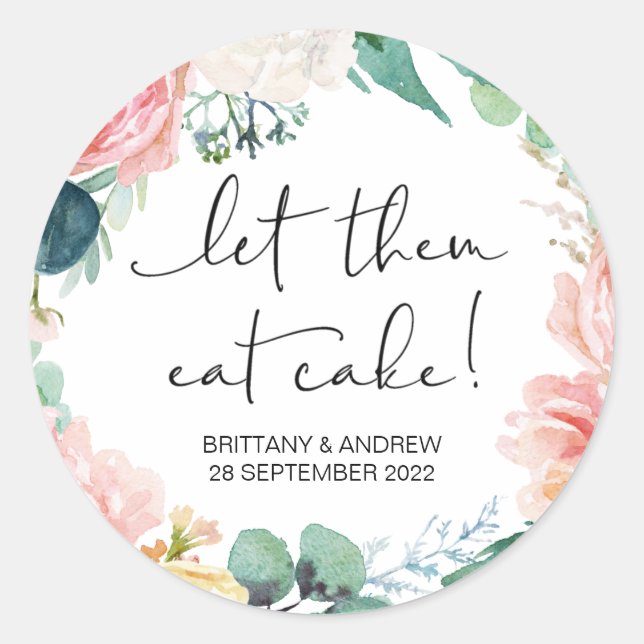 Sticker Rond Favori De Mariage De Gâteaux Laisser Les Manger Câ (Devant)
