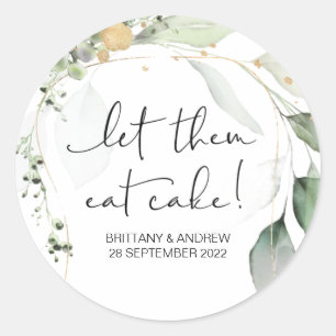 Sticker Rond Favori De Mariage De Gâteaux Laisser Les Manger Câ