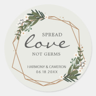 Sticker Rond Favori de mariage géométrique 'Étendez l'amour, pa