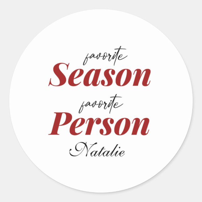 Sticker Rond favori de saison (Devant)