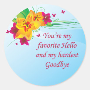 Sticker Rond Favori Hello Hardest Adieu