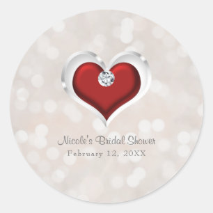 Sticker Rond Favori personnalisé Cœur Glamour Saint-Valentin Ro