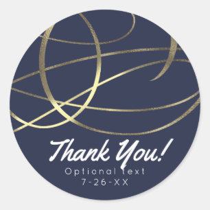 Sticker Rond Favoris de mariage couleur or feuille de papier mé