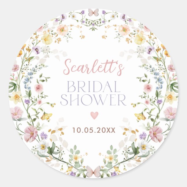 Sticker Rond Favoriser une Fête des mariées de prairie Fleur sa (Devant)