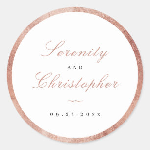 Sticker Rond Favors de mariage à l'élégance classique en écritu