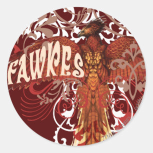 Sticker Rond Fawkes répand des ailes