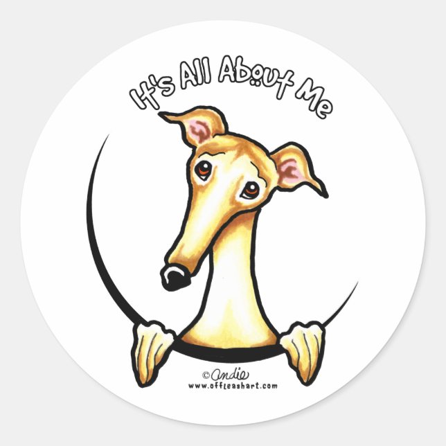 Sticker Rond Fawn Greyhound IAAM (Devant)