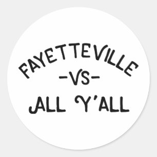 Sticker Rond Fayetteville VS All Yall, Arkansas