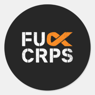 Sticker Rond Fck Crps Rsd Sensibilisation Orange Ribbon Warrier