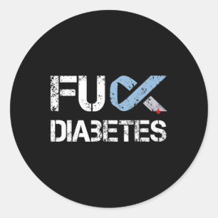 Sticker Rond Fck Diabetes Diabète Guerrier Sensibilisation