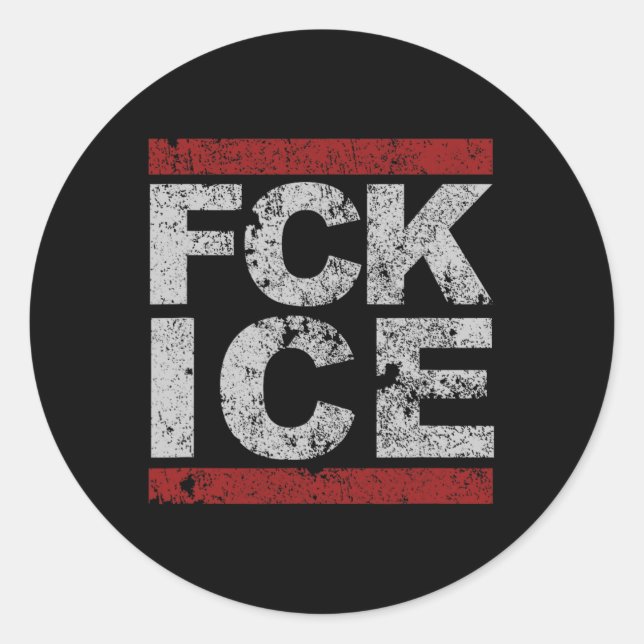Sticker Rond Fck Ice déprimé (Devant)