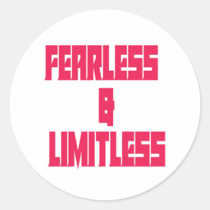 Sticker Rond Fearless & Limitless 