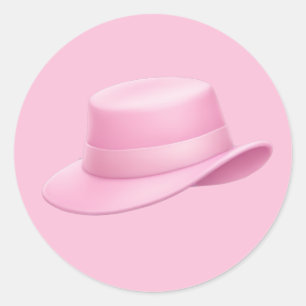 Sticker Rond Fedora rose Emoji -