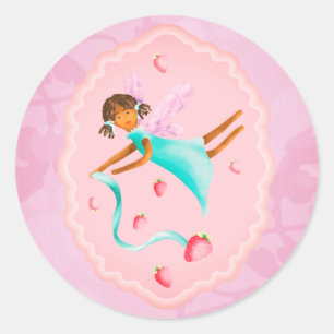 Sticker Rond Fée aux fraises