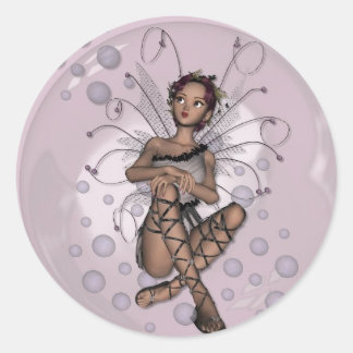 Sticker Rond Fée de bulle rose KRW