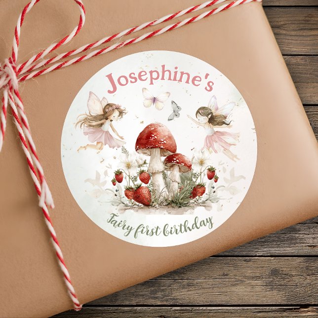 Sticker Rond fée de jardin fantaisiste fille premier anniversai (Créateur téléchargé)