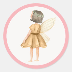 Sticker Rond Fée de la princesse Whimsical fête d'anniversaire 