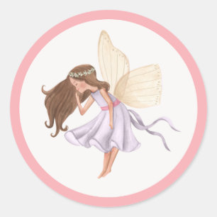Sticker Rond Fée de la princesse Whimsical fête d'anniversaire