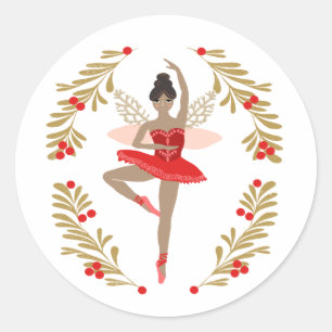 Sticker Rond Fée de prune de sucre - Nutcracker Noël