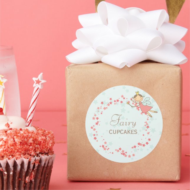 Sticker Rond Fée douce Princesse Fille Fête d'anniversaire Fave (Fête)