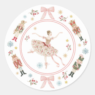 Sticker Rond Fée Dragée Baby Shower de Casse-Noisette