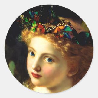 Sticker Rond Fée Vintage