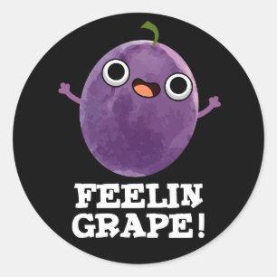 Sticker Rond Feelin Raisin Funny Fruit Pun Dark BG