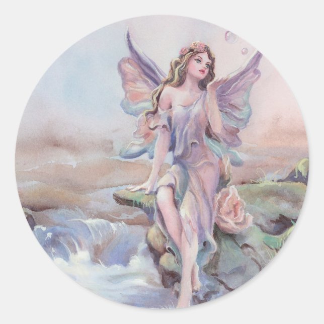 Sticker Rond FÉERIES BUBBLES par SHARON SHARPE (Devant)