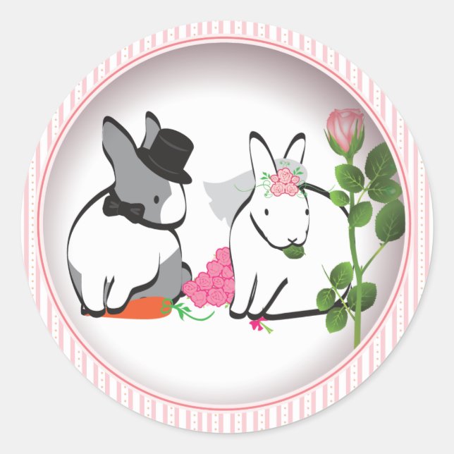 Sticker Rond Félicitation pour le mariage! (Devant)