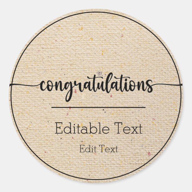 Sticker Rond Félicitations (Devant)