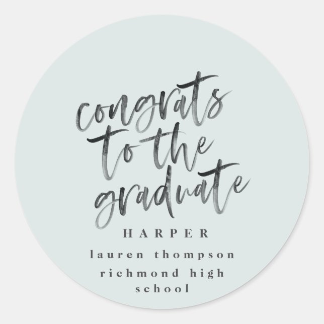 Sticker Rond Félicitations à l'autocollant diplômé en photo (Devant)