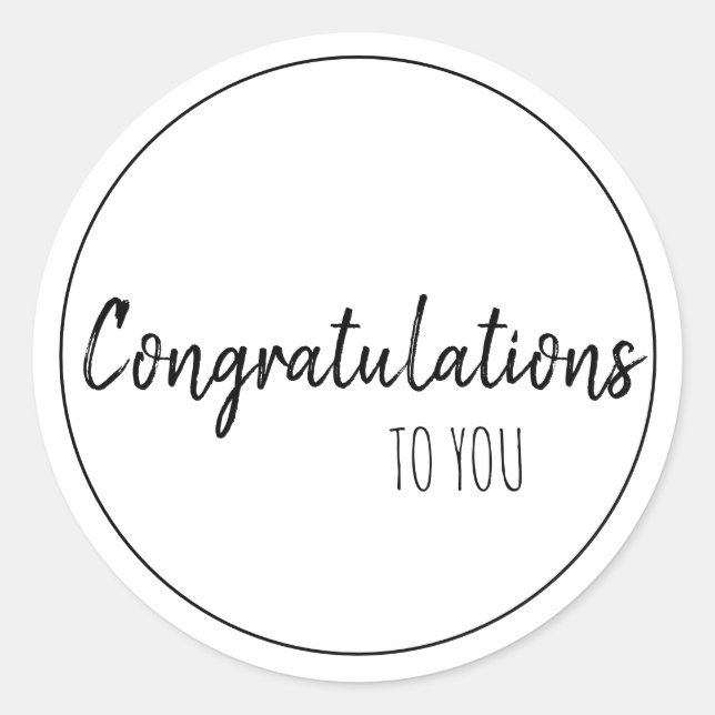 Sticker Rond Félicitations À VOUS (Devant)