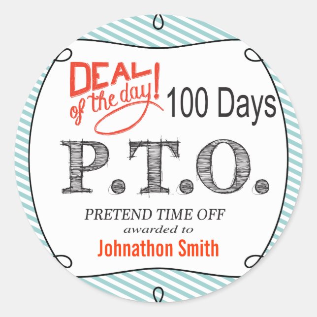 Sticker Rond Félicitations amusantes pour faire semblant d'être (Devant)