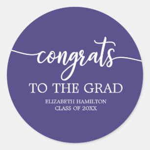Sticker Rond Félicitations au chic calligraphie graduation