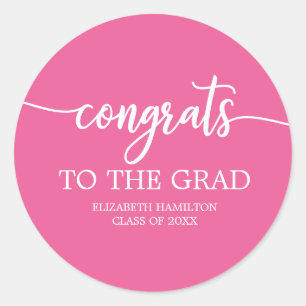 Sticker Rond Félicitations au chic calligraphie graduation