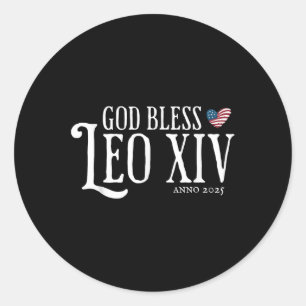 Sticker Rond Félicitations au Pape Leo Xiv. Fête des États-Unis