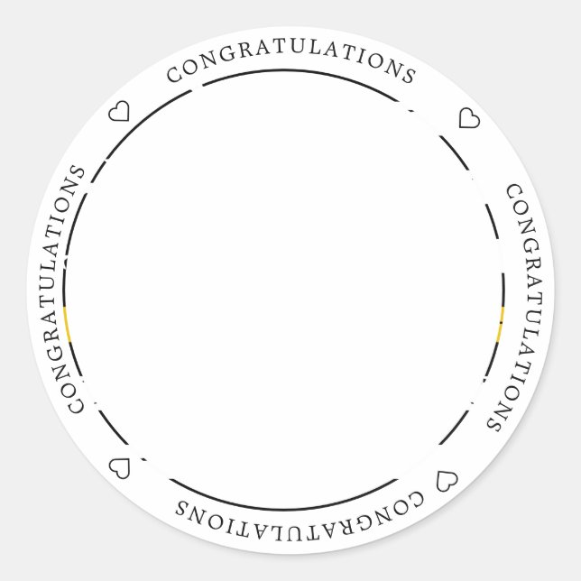 Sticker Rond Félicitations au répartiteur de la ligne d'or minc (Devant)