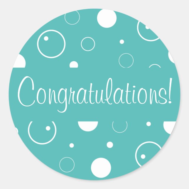 Sticker Rond Félicitations Bulles Enveloppe Sceau (Devant)