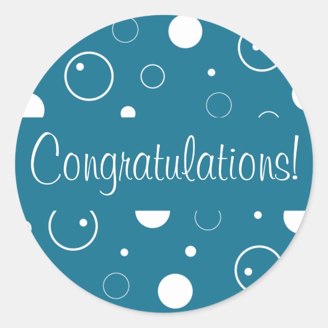 Sticker Rond Félicitations Bulles Enveloppe Sceau (Devant)