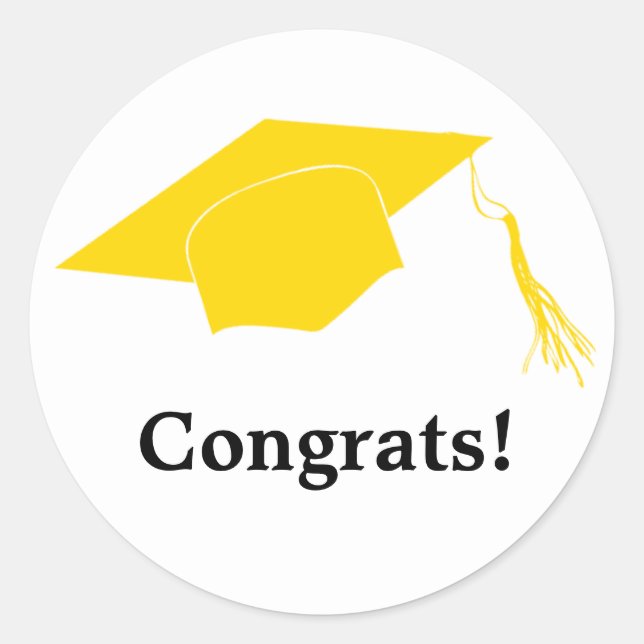 Sticker Rond Félicitations casquette de diplôme (Devant)