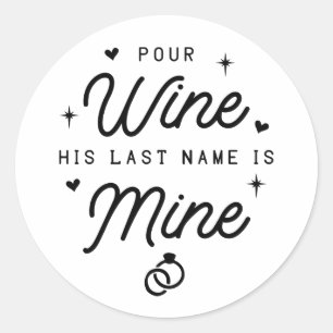 Sticker Rond Félicitations de mariage de la mariée, toast juste