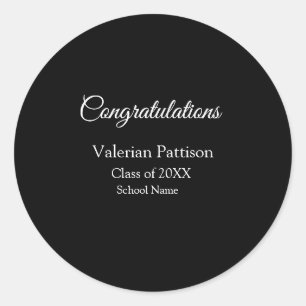 Sticker Rond Félicitations diplômé ajouter le nom de l'école si