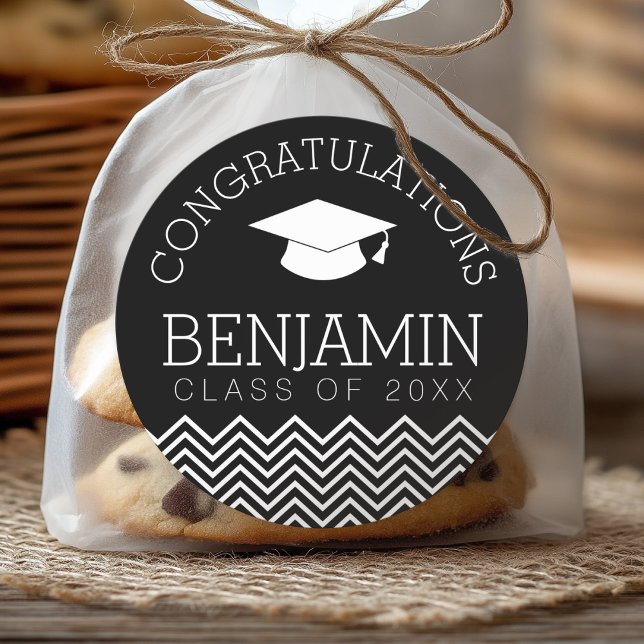 Sticker Rond Félicitations diplômé graduation peut modifier la  (Graduation Party Sticker)