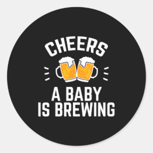 Sticker Rond Félicitations drôles de nouveau papa pour la baby
