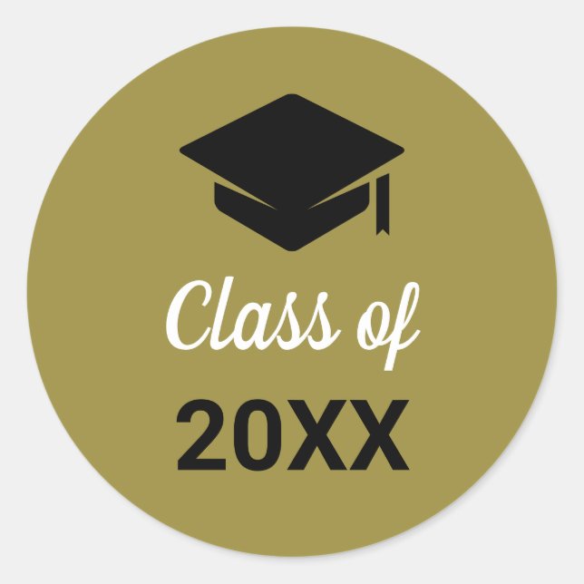 Sticker Rond Félicitations Grad Grad Graduation Cap Classe De N (Devant)