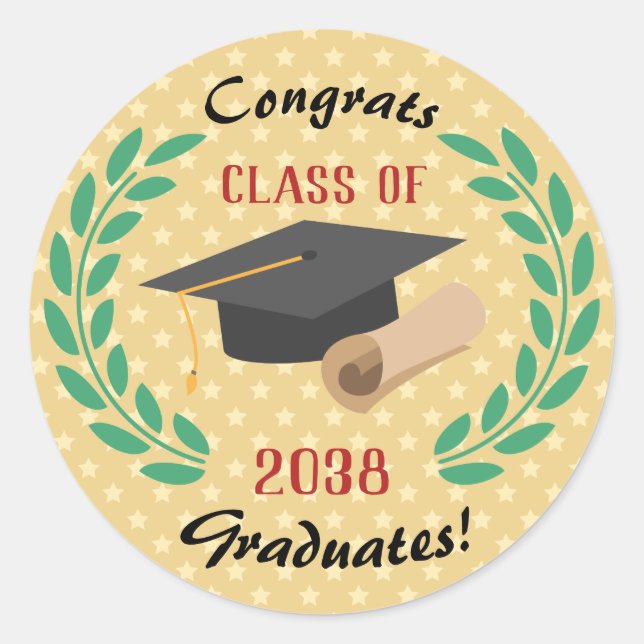 Sticker Rond Félicitations Graduates Graduates Graduate Class F (Devant)