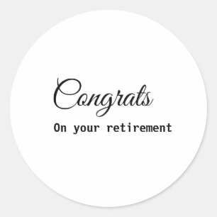 Sticker Rond Félicitations minimales simples nom de la retraite