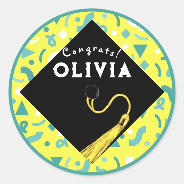 Sticker Rond Félicitations pour la remise des diplômes (Devant)